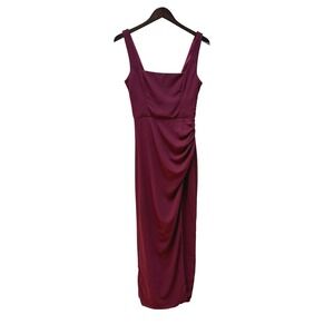 open lace back dress Caroline Garden Romance Magenta Floral Print Maxi Dress
